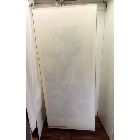 Vintage Chinese hand painted , scroll, art, decor trees, floral. Blossom. Large - Picture 9 of 11